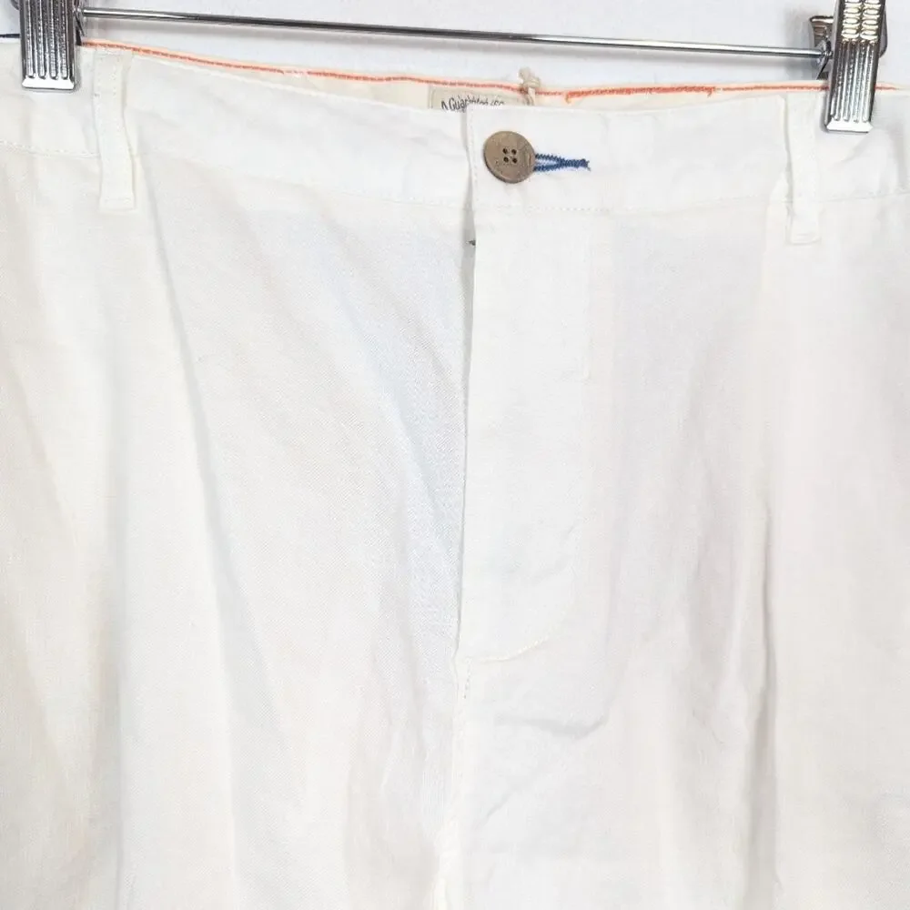 NWT Faherty White Cotton Linen Blend Tradewinds 7.5